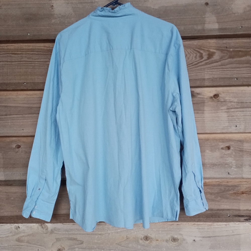 🆕 Crown & Ivy Poplin Ruffle Button Down Top - Picture 8 of 11
